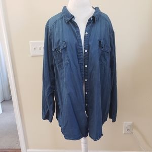 Plus Size Jean Button Down Shirt